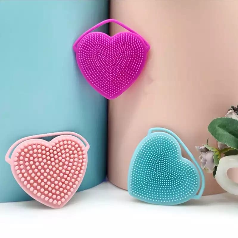 Silicon Heart Sponge, Baby Shampoo Shower Brush, Children Silicone Rubbing Mud, Massage Body Bath Brush, Kids Skin Care Nursing Bath Rubbing Supplies Silicon Heart Sponge, Baby Shampoo Shower Brush, Children Silicone Rubbing Mud, Massage Body Bath Brush, Kids Skin Care Nursing Bath Rubbing Supplies